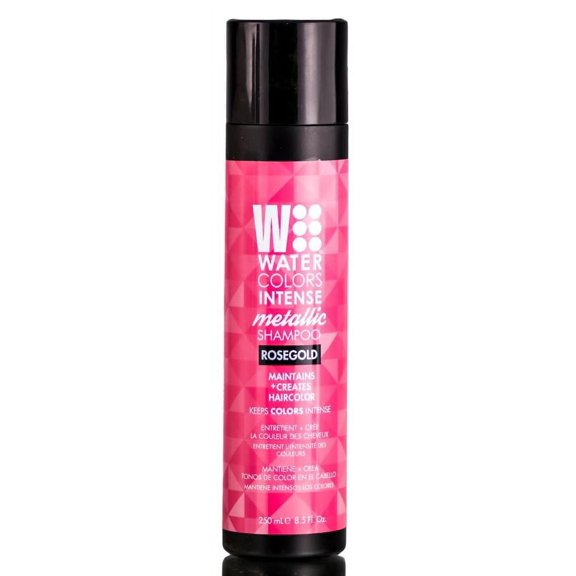 8.5 oz , Tressa Watercolors Intense Metallic Shampoo Rosegold , Hair Scalp - Pack of 1 w/ SLEEK Teasing Comb