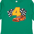 thumbnail image 4 of Inktastic Number Four Race Car Boys or Girls Long Sleeve Toddler T-Shirt, 4 of 5