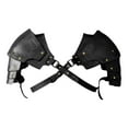 thumbnail image 2 of Faux Leather Medieval Shoulder Pauldron Knight for Costume Accessory Black, 2 of 7