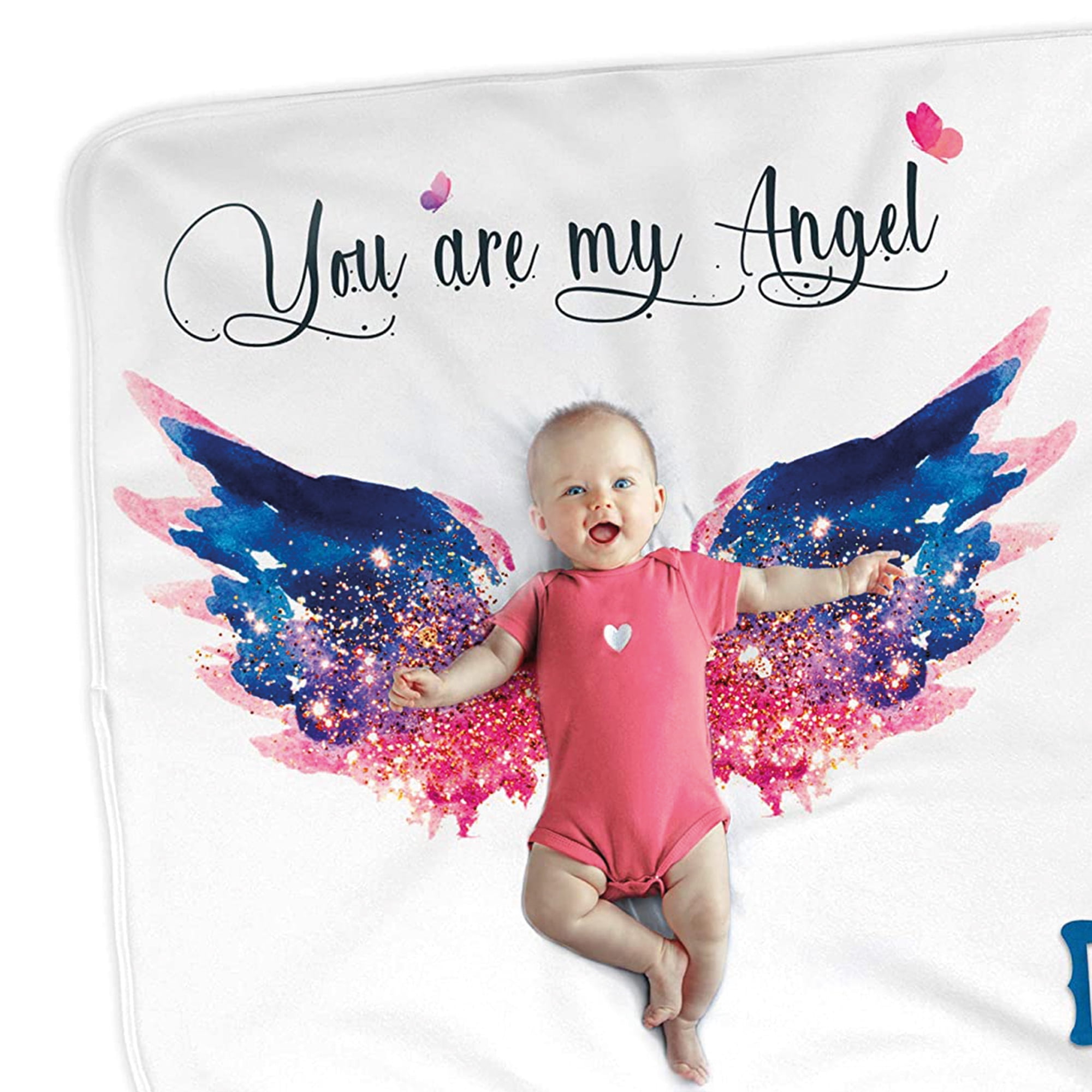 Luka&Lily Monthly Baby Milestone Blanket for Girls and Boys Newborn Gifts  Angel Wings 