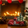 thumbnail image 6 of Red Vintage Truck Model Christmas Ornaments Metal Car Adornments Classic Cars Desktop Decoration Toy with Christmas Tree for Home Office, 6 of 6