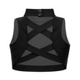 thumbnail image 2 of YONGHS Kids Girls Sleeveless Athletic Dance Crop Tops Criss Cross Back Vest Tank Tops Black 10, 2 of 7