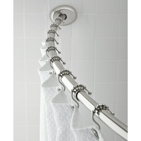 Hotel Style Adjustable Dual Installation Brushed Nickel Single