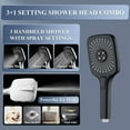 thumbnail image 5 of Rain Shower Head Combo, 3-Way Rain Shower Head Wall Mounted Black High Pressure Rain Shower Head Combo with Extension 4+1 Functions Arm Dual Shower Heads with Handheld Spray Combo 12INCHS, 5 of 8