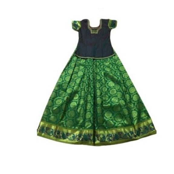 Krishna South Indian Lehenga Girls skirt GREEN - 38" (SIDG14)