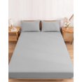 thumbnail image 2 of Twin Sze Fitted Sheet Set - Grey 2 Piece Bedding Sets 16" Deep Pocket Fitted Sheet with 1 Pillowcase, Farmhouse Solid Gray Color Modern Art Brushed Microfiber Hotel Luxury Bed Sheets, 2 of 9