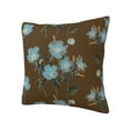 thumbnail image 2 of YFYANG Square Decorative Throw Pillow Case (Without Pillow Insert), Brown Vintage Floral Pattern Bedroom Sofa Car Cushion Cover, 16"x16", 2 of 9