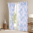 thumbnail image 3 of Manfei Princess Ribbon Child Blackout Curtains Set of 2 (52x84 Each), Kawaii Cartoon Bow-tie Window Curtains, Dreamy Blue Square Plaid Curtains and Drapes, Curtains and Drapes Bedroom Decor, 3 of 6