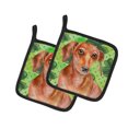 thumbnail image 1 of Carolines Treasures BB9881PTHD Rouge Dachshund St.Patricks Paire de Porte-Pot, 1 of 1