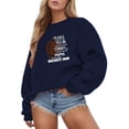 thumbnail image 1 of Gibobby Sudaderas para mujer Sudadera de cuello redondo para mujer de otoño e invierno suéter colorido de manga larga lindo clásico(Azul oscuro,CH), 1 of 4
