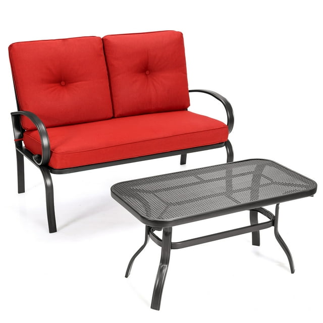 Patiojoy Ensemble de Causeuse et Table Mobilier Extérieur Jardin