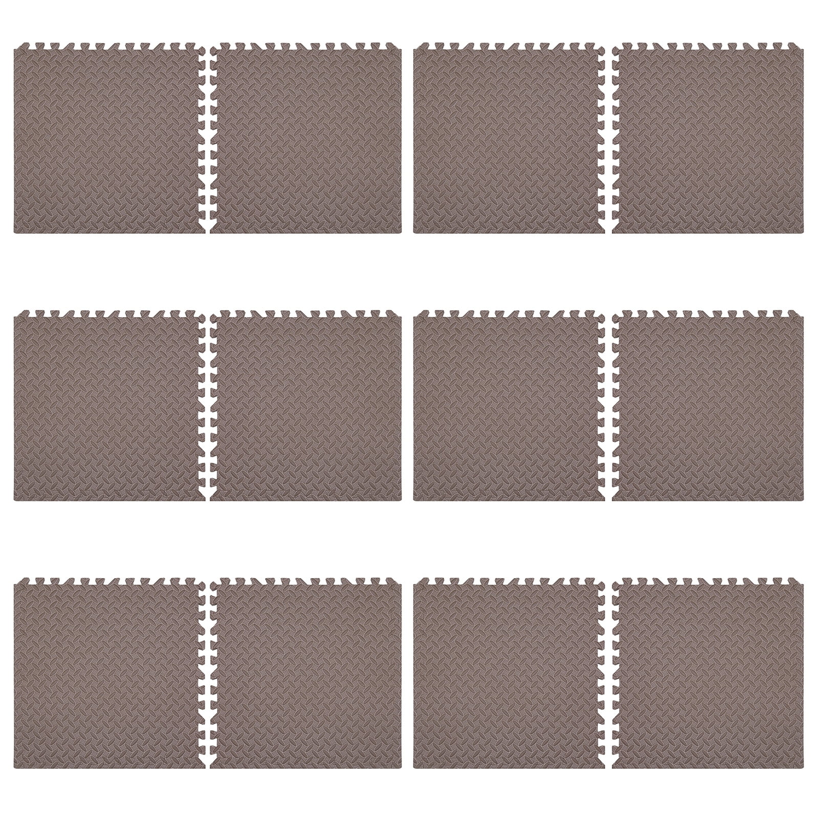 sunsanly 12Pcs Extra Thick Yoga Mat High Density EVA Foam Interlocking Floor Tile Home Gym Fitness Exercise Pad Cushion Workout Equipment