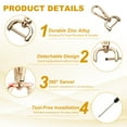 thumbnail image 3 of Uxcell Swivel Clasps Hook, ID Detachable Snap Hook with Screwdriver Light Gold 3/4 Inch, 3 of 7