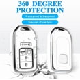 thumbnail image 4 of Key Fob Cover Compatible with Honda Accord Civic Pilot CR-V Passport Insight EX Odyssey 2015-2021 Keychain Case Holder Protector,White, 4 of 6