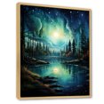thumbnail image 2 of Designart "Aurora Reflections of Northern Lights II" Landscapes Framed Wall Art - Traditional Green Northern Lights Living Room Framed Canvas Art, 2 of 6