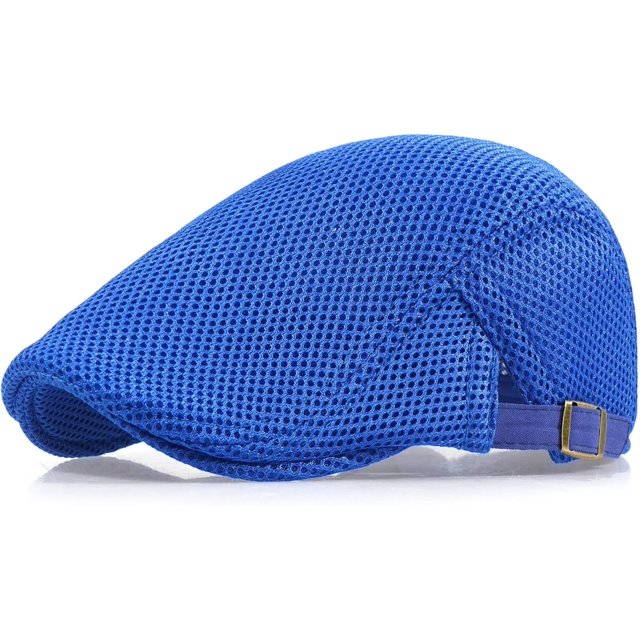 Men's Mesh Cap Breathable Summer Newsboy Hat Adjustable Beret Ivy Cap Irish Cabbie Driving Hunting Hats