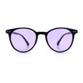 thumbnail image 3 of Hipster Thin Horn Rim Round Plastic Retro Normcore Sunglasses Black - Purple, 3 of 8