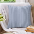 thumbnail image 3 of Pillow Covers 24x24 Set of 2, Sky Blue Line Striped Throw Pillow Covers Decorative Couch Cushion Cover, Farmhouse Blue Stripes Microfiber Soft Square Pillowcases for Bedroom Living Room Sofa, 3 of 9