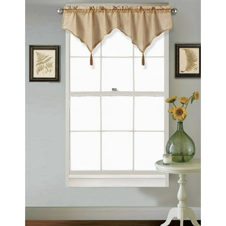 Taupe Tassel - (CHF) TAUPE CAMEL 1pc Elegant Tassel Faux Silk Rod Pocket Swag Waterfall Ascot Dressing Valance, 55