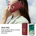 thumbnail image 3 of Nalacover for iPhone 7 / 8/ SE 2020/ SE 2022 Wallet with Card Holder Slot, 360°Rotation Ring Holder Kickstand Cover for Men Women Protective Premium PU Leather Shockproof Cover, Red, 3 of 9