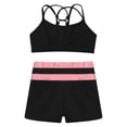 thumbnail image 3 of inhzoy Kids Girls 2PCs Athletic Tracksuits Raceback Crop Top with Shorts Gymnastic Workout Dancewear Activewear A Pink 8, 3 of 5