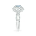 thumbnail image 3 of ANGARA Natural 1.12 ct Aquamarine Crossover Shank Cocktail Ring with Halo in 14K White Gold for Women (Size-7mm) | March Birthstone, Anniversary, Jewelry Gift for Women | Natural Aquamarine Ring, 3 of 9