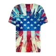 thumbnail image 5 of Womens Red White and Blue Blouse American Flag Shirts Womens Fourth of July Shirt Women Memorial Day Shirts Women Fashion Printing Casual Short Sleeves Blouse V-Neck T-Shirt, 5 of 5