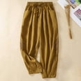 thumbnail image 2 of Ashosteey Women's Harem Baggy Pants Casual Vintage Wide Leg Pant Linen Cotton Drawstring Trousers, 2 of 5