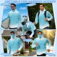 thumbnail image 5 of SEANATIVE Sun Protection Fishing Hoodie for Men, Long Sleeve Hooded Full Coverage Fishing Shirt Workout Camping Running Hooded Top with Mesh Face Mask, M, Marlin Fish Blue Gradient, 5 of 7