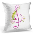 thumbnail image 1 of BSDHOME Pink Music of Colorful Floral Musical Note White Clef Throw Pillow Case Pillow Cover Sofa Home Decor 16x16 Inches, 1 of 1