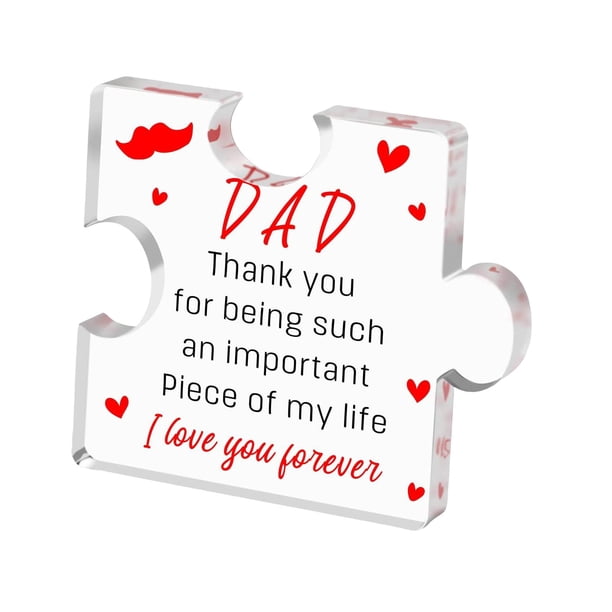 Regalo del , rompecabezas de bloques de acrílico, decoraciones de escritorio, adorno conmovedor regalo de agradecimiento, placa de regalo BLESIY Rompecabezas del día del padre