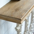thumbnail image 4 of Royard Oaktree Distressed Console Table, Antique White Entrytable w/Wood Carvings & Scrollwork Base, 4 of 7