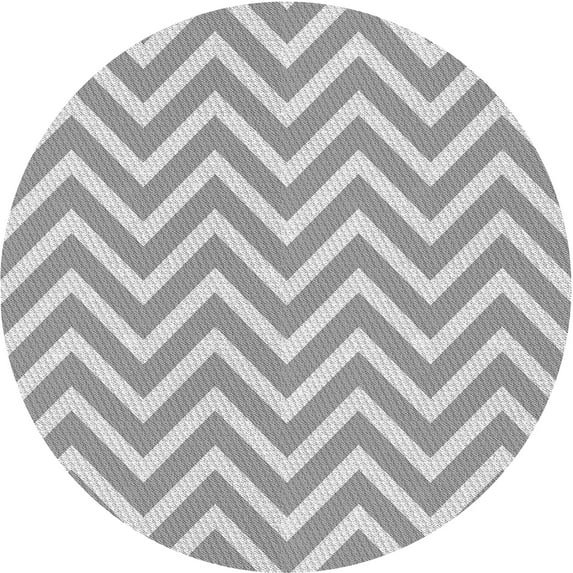 Ahgly Company Indoor Round Patterned Gray Goose Gray Area Rugs, 3' Round