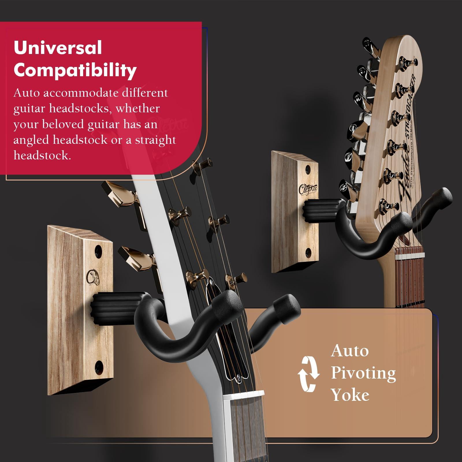 Black Guitar Wall Mount 4 Pack  Picks And Pick Holders Ashwood