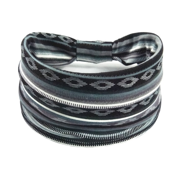 Boho Headbands For Women Fashion Stretch Wide Hair Bands Knoted Turban Head Bands Yoga Running Sweatband Elastic Headband Stylish Wrap Headbands Hair Accessories for Teen Girls Gray