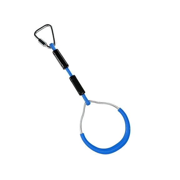 FELTECHELECTR Gymnastics Rings for Kids Bars 1Pcs Gymnastic Ring Iron Abs Polyester Blue 11.8X3.9X0.4In