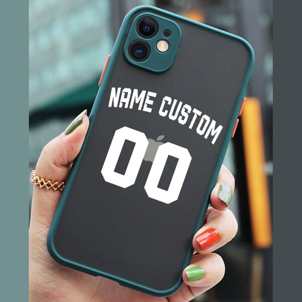 Funda personalizada con letras y números de baloncesto para iPhone, carcasa dura con nombre para iPhone 14, 13, 12Mini, 11 Pro Max, SE20, 8 Plus, XS, XR, 7 Fivean unisex