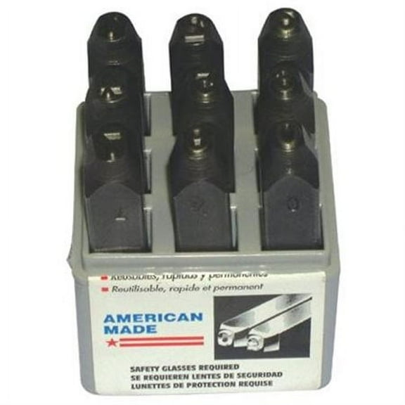 Low Stress Full Character Steel Hand Stamp Sets - 1/4" round face steel number set - 337-26141