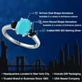thumbnail image 2 of Gem Stone King 925 Sterling Silver Green Turquoise and Black Onyx Engagement Ring for Women | 1.94 Cttw | Oval 9X7MM | Gemstone Birthstone | Size 9, 2 of 6