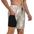 thumbnail image 2 of Balery White Goose Bañador para hombre, shorts de playa de secado rápido con entrepierna y forro de compresión-3X-Large, 2 of 6