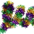 thumbnail image 3 of Mardi Gras Tinsel Garland Decorations 6.6Ft, Purple Green Gold Chunky Glitter Metallic Hanging Garland for Carnival Parade Party Home Indoor Outdoor Decor, 3 of 6