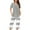 Gray, variant on Hueook Womens Sets 2 Piece Outfits Women Casual Round Neck Short Sleeve Blouse Fashion Pants Pajamas Suit Pink L