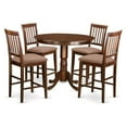 thumbnail image 2 of East West Furniture TRVN5-MAH-LC Counter Height Pub Table & 4 Bar Stools, Trenton, 2 of 2