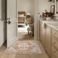 thumbnail image 3 of Toyoso 2x3 Machine Washable Area Rug - Vintage Medallion Distressed Accent Rug, Soft Polyester Non-Slip Entryway Kitchen Bath Mat, Boho Rustic Farmhouse Indoor Floor Carpet - Rust Tan, 3 of 9