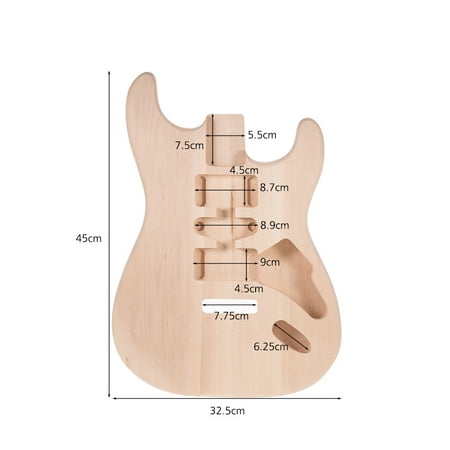 Muslady ST01-DT Unfinished Handcrafted Guitar Body Basswood Electric Guitar Body Guitar Barrel Replacement Parts