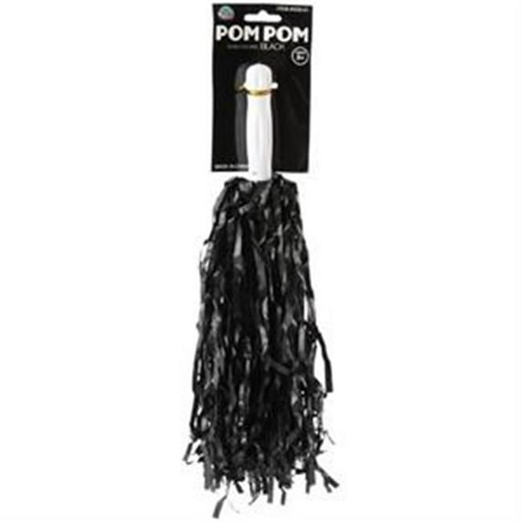Pom Poms - Black, 6 Per Pack - Pack of 12