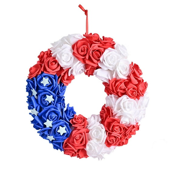 4th of July Decorations for Home, USA Independence Day Celebration Red White & Garland Patriotic Decorative Flag Bunting Festival Ornament For July 4th Party Home & Yard Display
