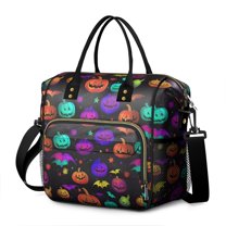 Rainbow Halloween Pumpkins Pattern Womens Lunch Box for Work,Insulated Large Lunch Bag for Tween and Teen,Loncheras Para Mujer,Leakproof Adult Lunch Bag for Work,Beach,Travel,Picnic,Camping