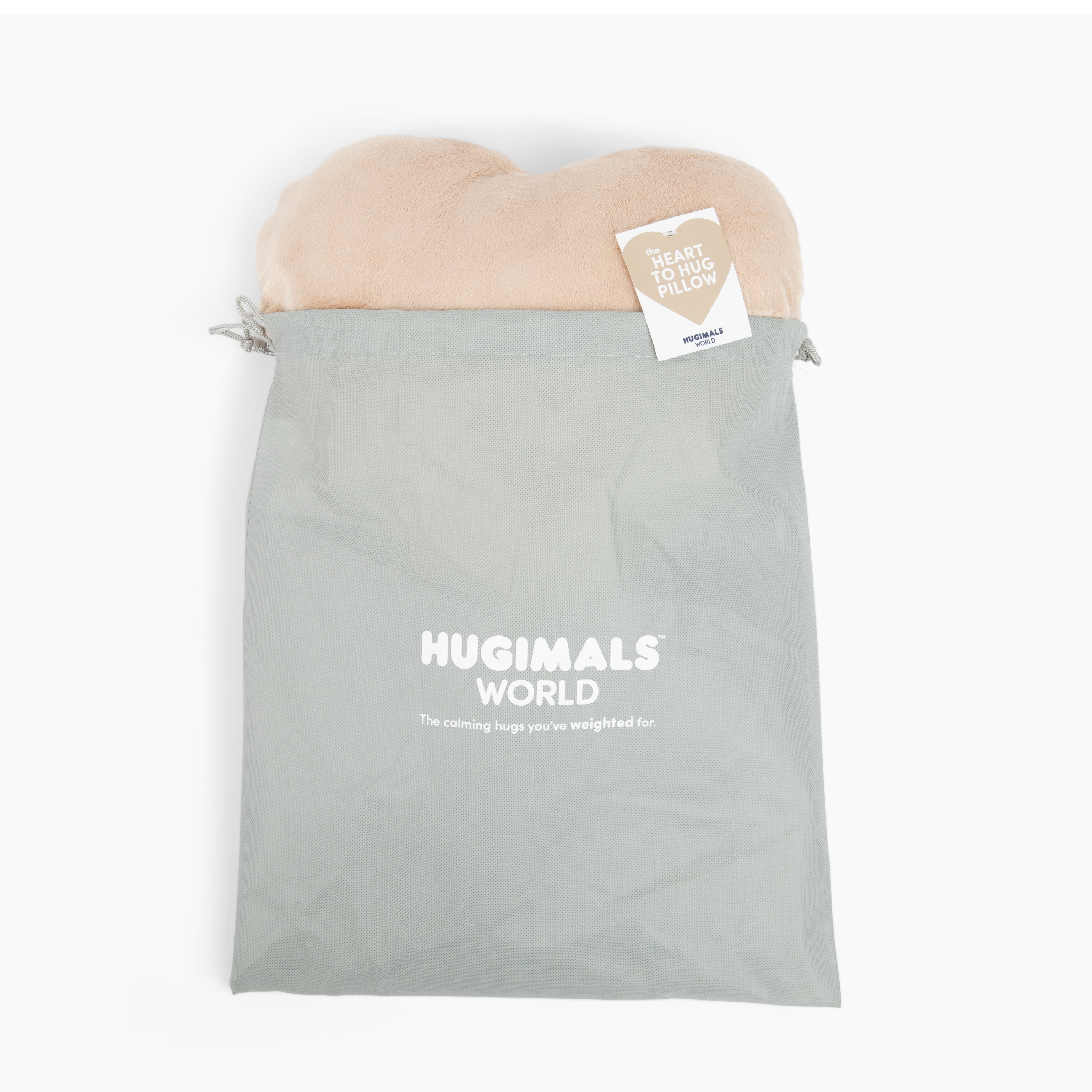 Hugimals Heart to Hug Pillow in Latte | 5 lb Cozy Weighted Pillow for Self Care Ultra Soft Sensory Anxiety and Stress Relief Pillow for Comfort, Relaxation, Sleep - for Adults and Teens