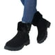 thumbnail image 2 of Botas de nieve peludas de invierno para mujer de con punta redonda, cremallera lateral, tubo corto, además de terciopelo, informales, de algodón, para estudiantes, para correr, botas de vaquero., 2 of 4